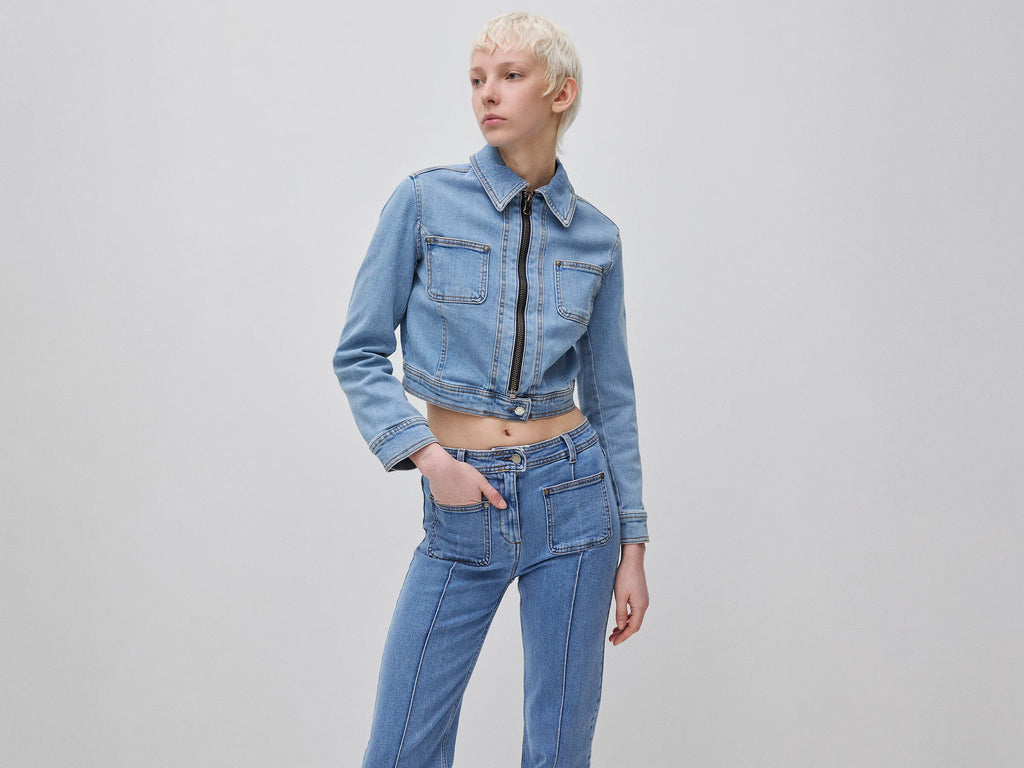 Giacca in denim con zip