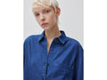 Camicia cropped in chambray