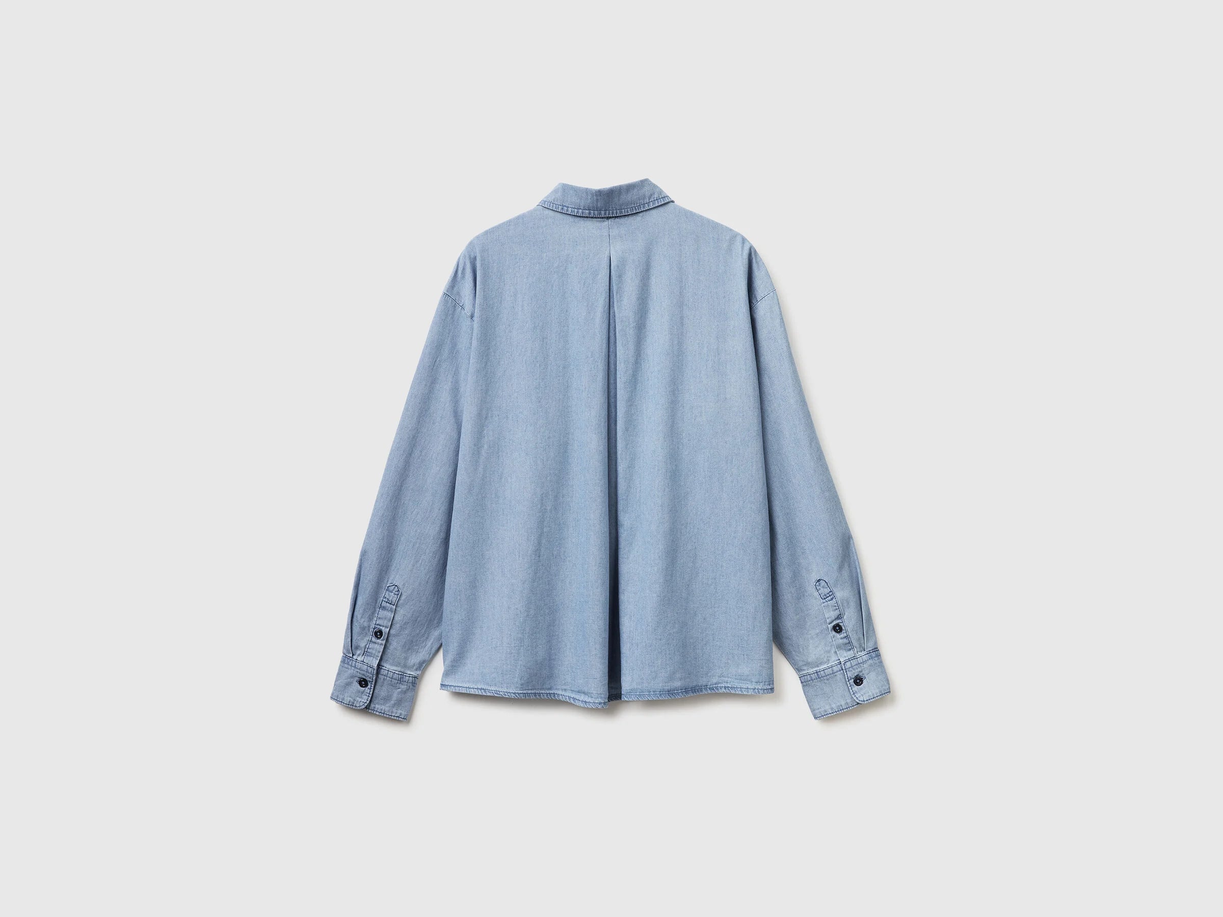Camicia cropped in chambray