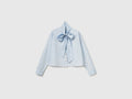 Camicia crop a righe con fiocco
