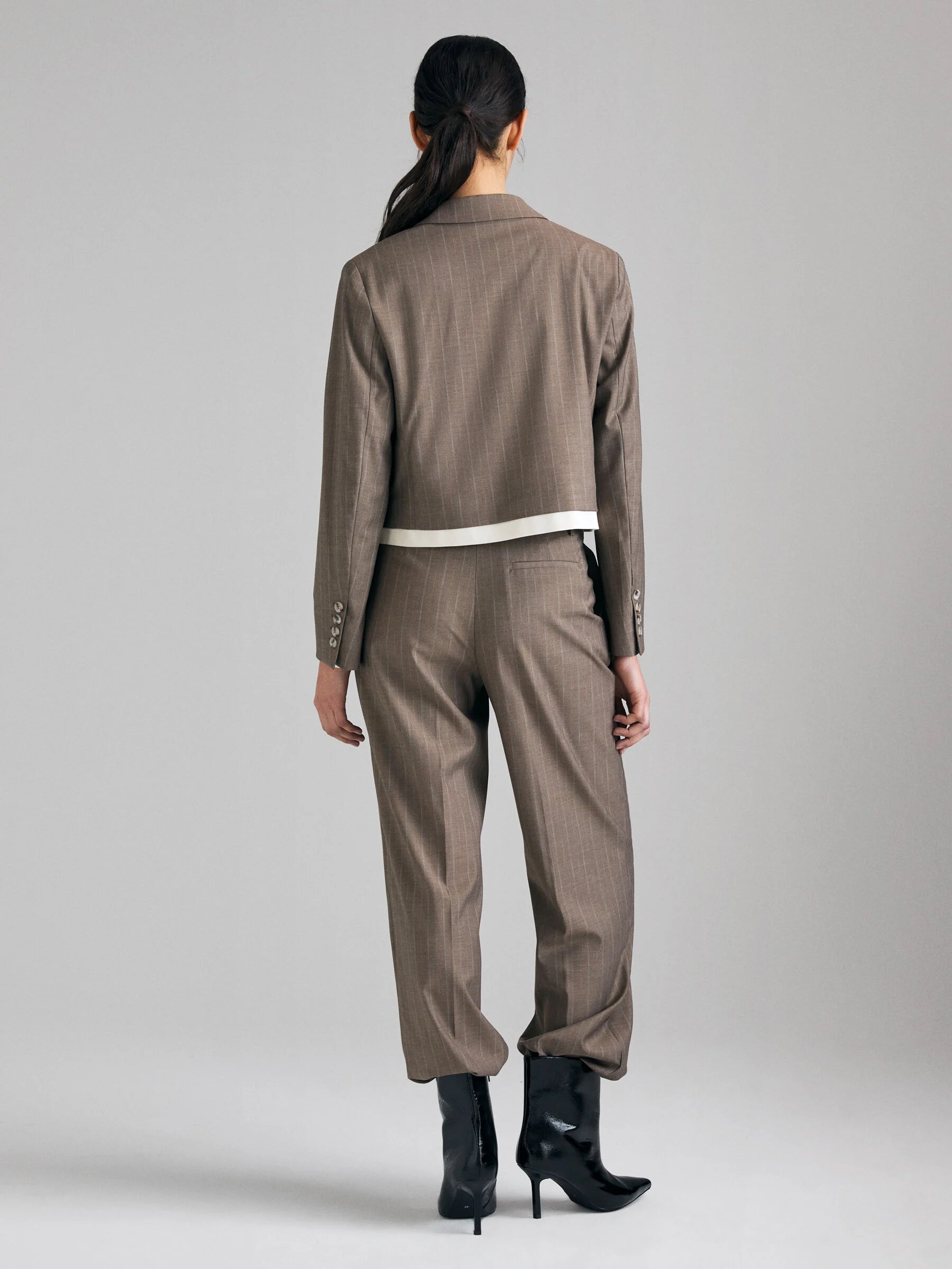 Blazer cropped a righe