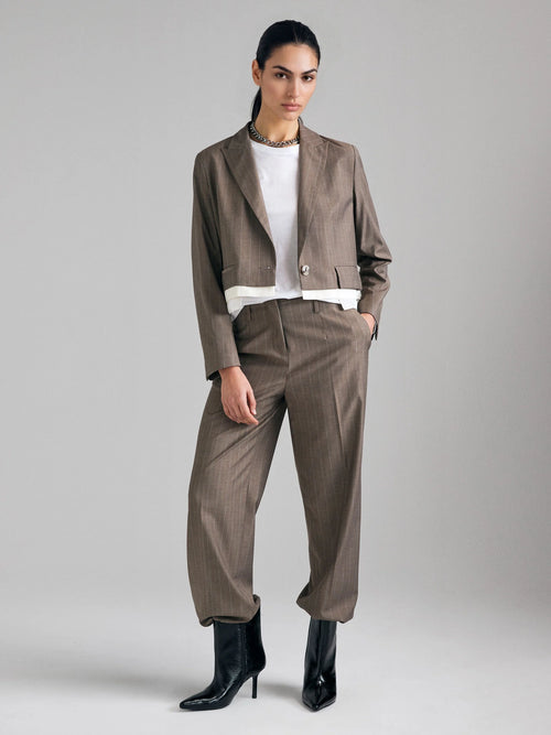 Blazer cropped a righe