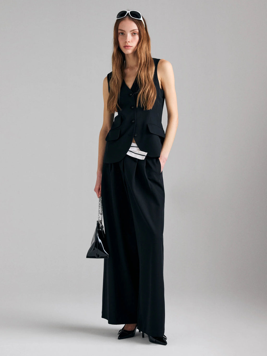 Pantaloni con contrasto