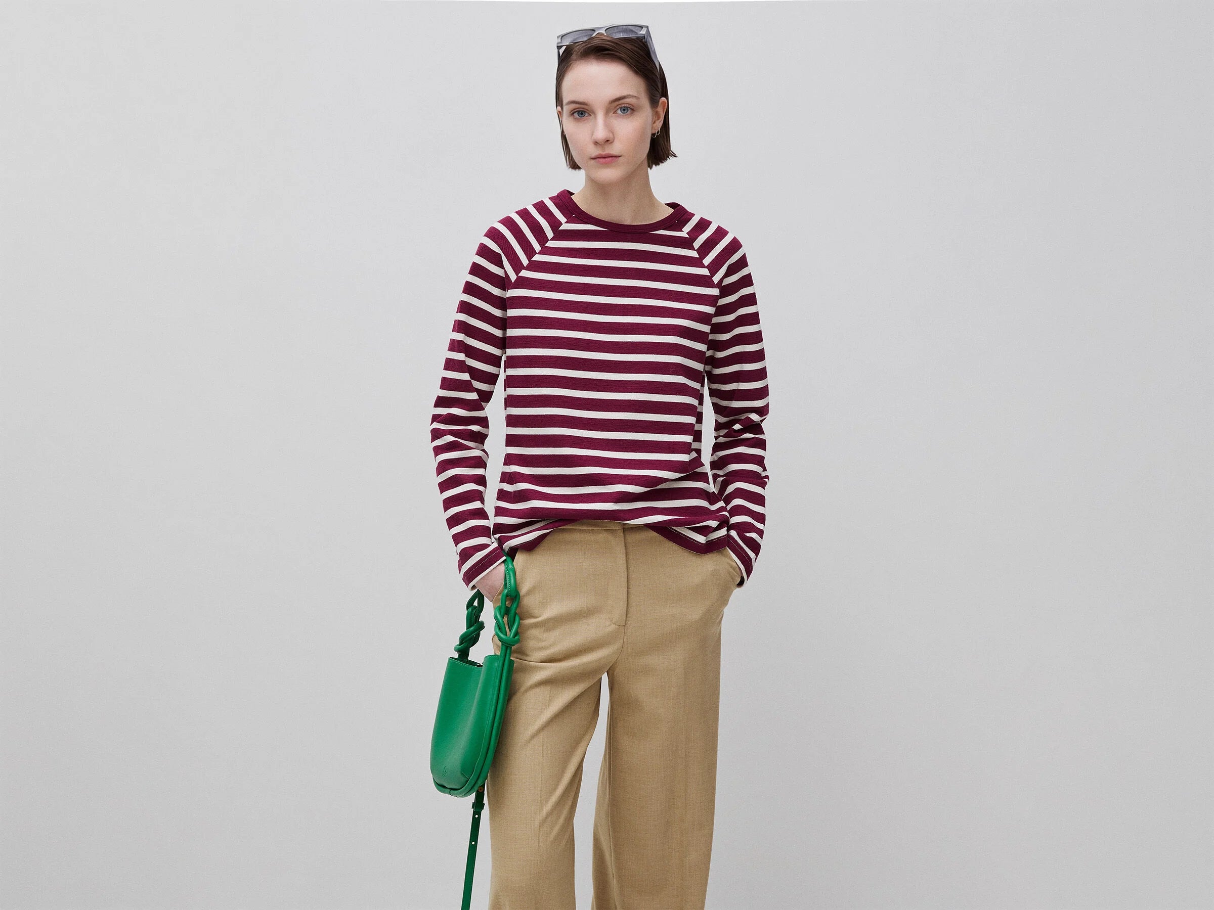 Felpa chiusa a righe