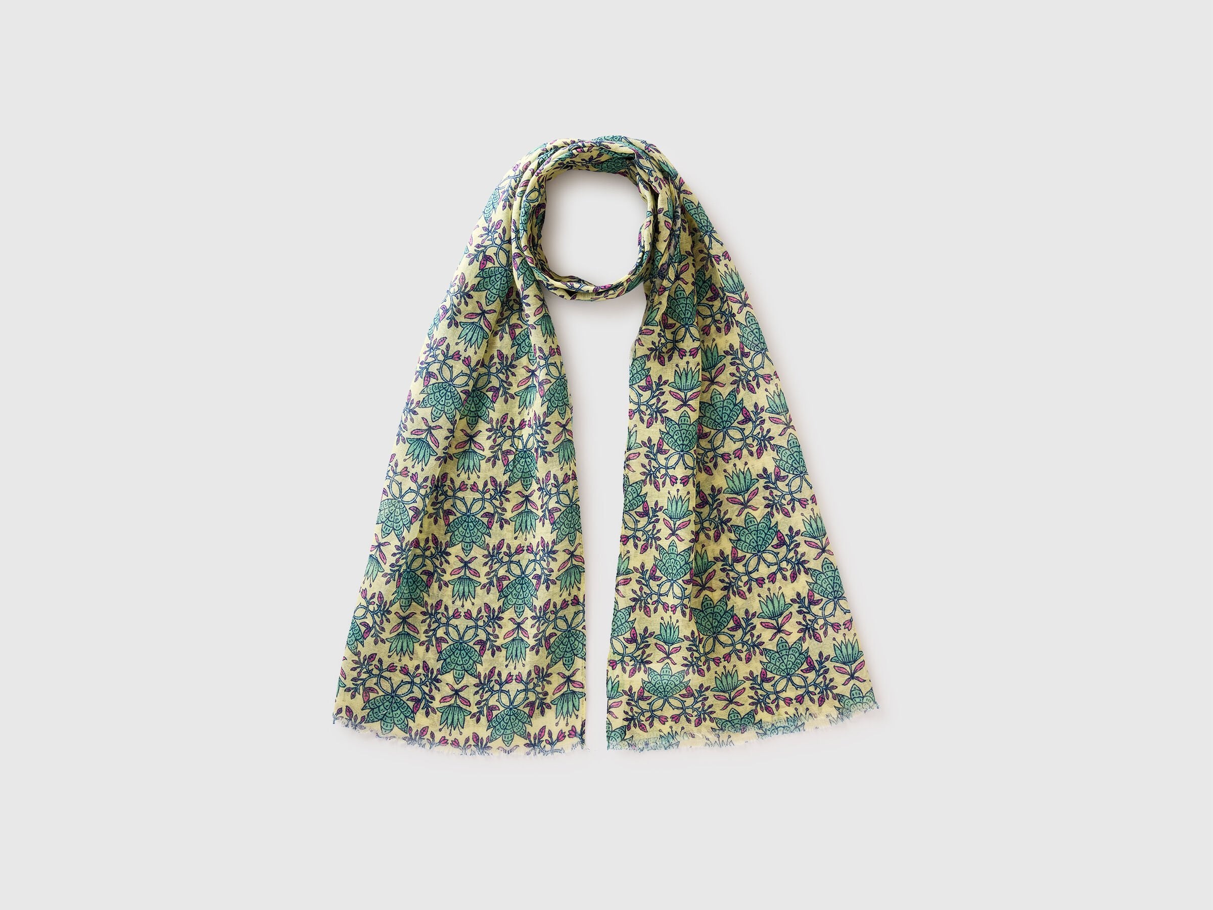 Sciarpa fantasia in misto lino